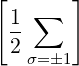 [      ]
 1-∑
 2 σ=�1