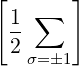 [      ]
 1 ∑
 --
 2 σ=�1