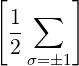 [      ]
 1 ∑
 --
 2 σ=�1