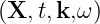(X, t,k,ω )
